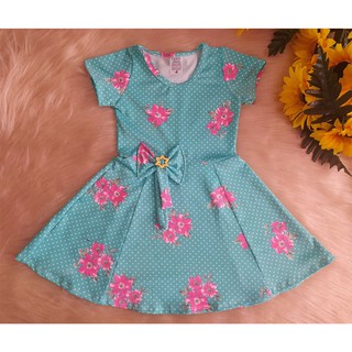 Vestido Infantil Rodado Em Suplex Floral Com Lacinho Moda Evangêlica (4)