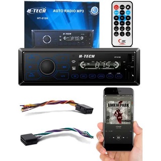 Radio Touch Bluetooth BT 4x45rms Som Automotivo Carro Mp3 H-tech Ht-2120 com 2 Usb (1 pra carregar celular) Sd Card fac
