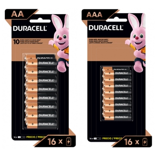 Kit Duracell com 16 Pilhas AA e 16 Pilhas AAA