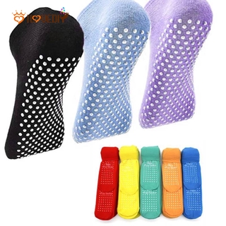 5 cores de meias femininas antiderrapantes de silicone para pilates