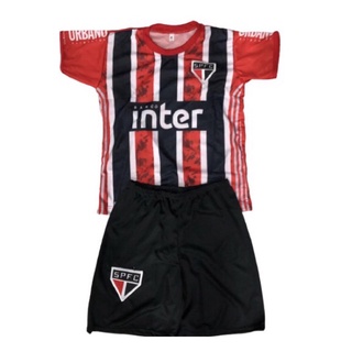 Conjunto de Time Infantil do São Paulo Camisa + Short Super Promoção Barato D+
