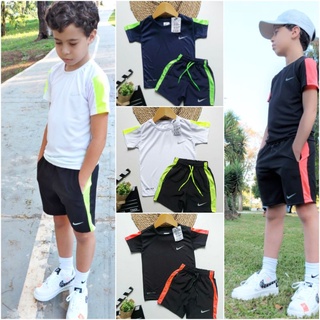 Conjunto Nike Dri Fit Refletivo Infantil Masculino Short e Blusa, Conferir as Medidas (Forma pequena) (1)