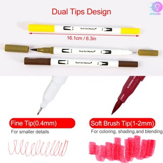 [Paintbrush] 120 Colors Dual Tip Brush Pens Art Markers Set Flexible Brush & 0.4mm Fineliner Tips Watercolor Color Pens (3)