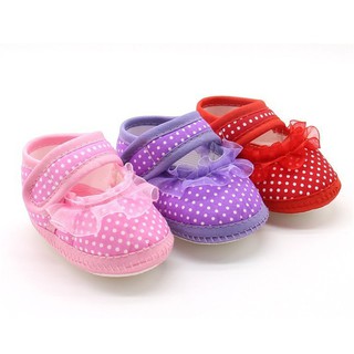 Wannaone Sapatos Bebê Recém-Nascido Meninas Polka Dot Sola Macia Algodão Primeiros Sapatos De Caminhada