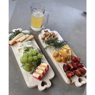 Tabua COMPRIDA TAM G de madeira pinus mesa posta bandeja frios petisqueira fondue decoração queijos