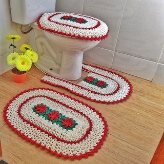 Tapete Crochê Banheiro Flor Criativa (1)