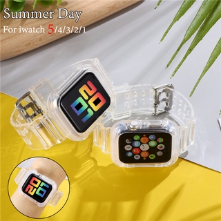 Pulseira De Silicone Transparente Para Apple Watch Iwatch Série 7 6 1 2 3 4 5 SE 38mm 40mm 42mm 44mm 41mm 45mm