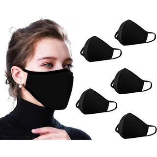 Kit 6 Máscaras de tecido duplo (NA COR PRETA) 100% algodão lavável reutilizável proteção contra vírus Higiênica.