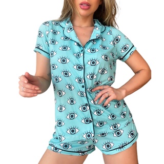 Pijama Curto Botão Short Doll Feminino