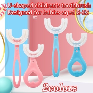 Escova de dentes infantil para bebês U escova de silicone para bochechos manual padrão de desenho animado versão portátil 2-12T