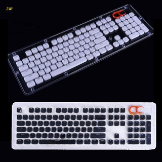 ZWI 104 Keys Layout Low Profile Keycaps Set for Mechanical Keyboard Backlit Crystal Edge Design Cherry MX With Key Caps Puller