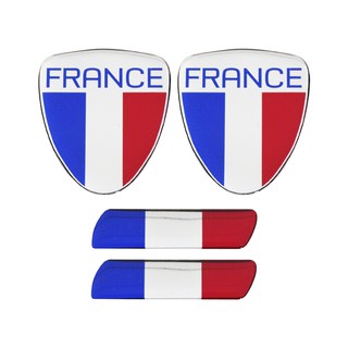 Adesivo Resinado Bandeira França Renault Citroen Peugeot 4pç