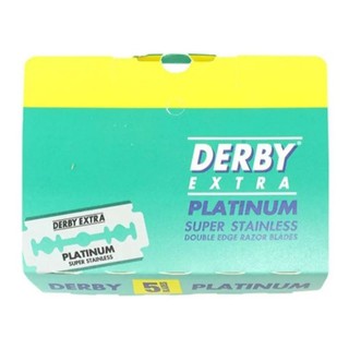 Cartela de Lâmina Derby extra Platinum c/ 50 lâminas (10 caixinhas x 5 lâminas)