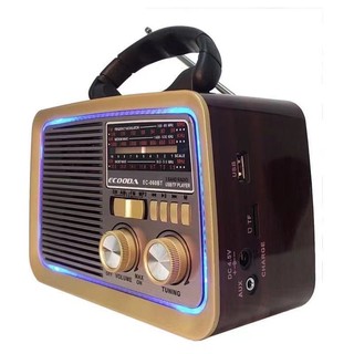 Rádio Am Fm Bluetooth Usb Retro Vintage Altomex Ec060T - Pilha Bateria E Tomada - Caixa Som Estilo Antigo Madeira