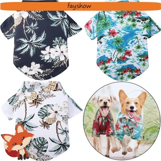 FAY 1 Pçs Roupa De Cachorro Havaiano Para Animais De Estimação/Cães Pequenos/Cachorros/Camisetas Camisa Polo Com Estampa De Cocoe Médias/Filhos