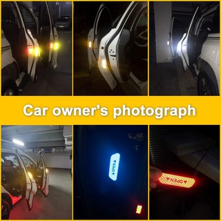 4 Pçs Faixa Reflexiva Automotiva Adesiva de Sinalização de Porta Aberta de Segurança Luminosa para (8)