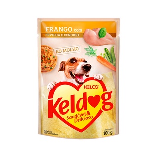 Ração Keldog Alimento Úmido Sachê - Sabor frango ou carne com Ervilha e Cenoura 100g- Alimento completo para cães filhotes a adulto. (2)