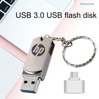 FT for HP U Disk Mini Waterproof 128GB 256GB 512GB 1TB 2TB High Speed USB 3.0 Flash Drive with OTG Adapter for Computer