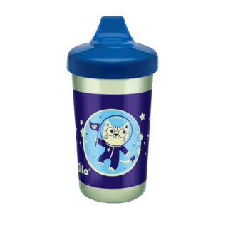 Copo Infantil Antivazamento Brilha Lillo Glow Max Azul