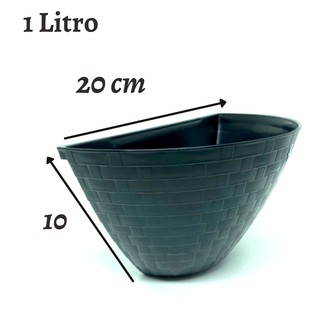 Kit 3 Vaso De Parede Rattan Jardim Horta Vertical 1 L (2)