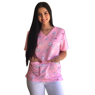 Camisa Pijama Cirúrgico Rosa Enfermagem