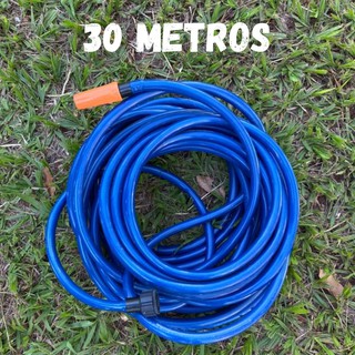 Mangueira De Jardim 1/2 Pvc Duplo 30 Metros Azul + Brinde Esguicho e engate Envio Imediato (1)
