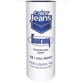 Tinta para tecido Guarany color jeans azul índigo 40 Gr corante de roupas (1)