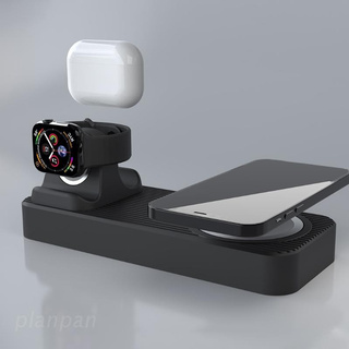 plan 3 in 1 Charging Stand, Compatible with Mag-safe Stand Watch Series 6/SE/5/4/3/2 A-irPods Pro and PHONE Series 12/11/Xs