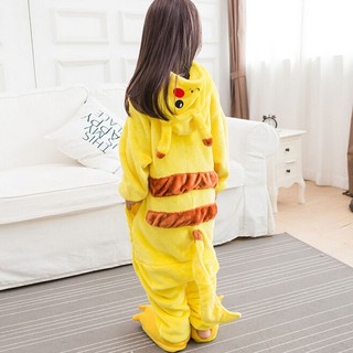 Girl Pajamas Cartoon Sleepwear Winter Onesies Kids Jumpsuit Pikachu Cosplay Costume Sleeping Clothes (4)