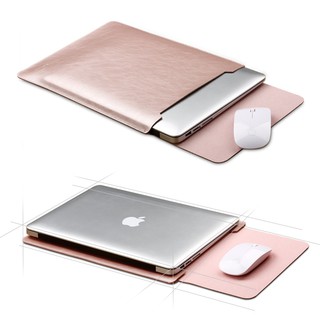 Para Macbook Air Mouse Pad Caso Bolsa Notebook 11.6 12 13 Capa Retina Pro 13.3 15 15.6 Moda Laptop Bolsa De Couro Manga