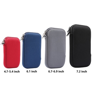 4.7 " ~ 7.2 " Polegada Neoprene Bag Bolsa Sleeve Case Para Telefones Celulares Zipper Slot Cartão De Telefone Sacos (2)