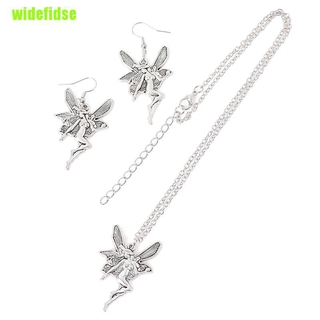 [perfect]Vintage Angel Fairy Pendant Necklace Earrings For Women Punk Goth Jewelry (7)