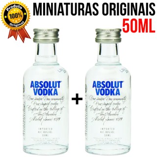 02 Mini Absolut 50ml Importada 100% Original Envio Em 24 Horas 100% Original Lacrada