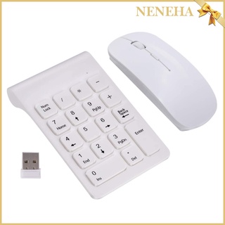 (Neneha) Teclado Numérico Com Mouse Sem Fio Usb 2.4ghz 18-key Mini Portátil E De Conta Com Mouse