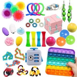 Fidget Toys Pop it, Rainbow Ball, Pop Tube, simple dimple Push Bubble Anti Estresse brinquedo Para Crianças Tiktok