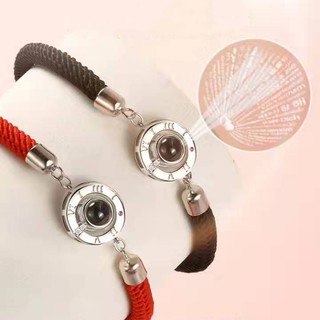 Pulseira de moda 100 idiomas "Eu te amo" Charme de projeção casal pulseiras para mulheres amante presentes | Unisex Fashion Couple Bracelet | Unisex Fashion Couple Bracelet (5)