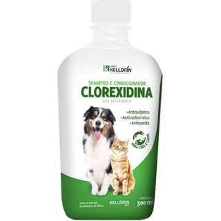 Shampoo Clorexidina 5 em 1 Kelldrin 500 ml cães e gatos
