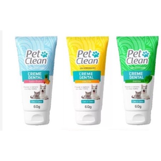 Creme Dental Cachorro e Gato Gel Dental Pasta de Dente Para Pets Pet Shop Dog Pet Clean 60G