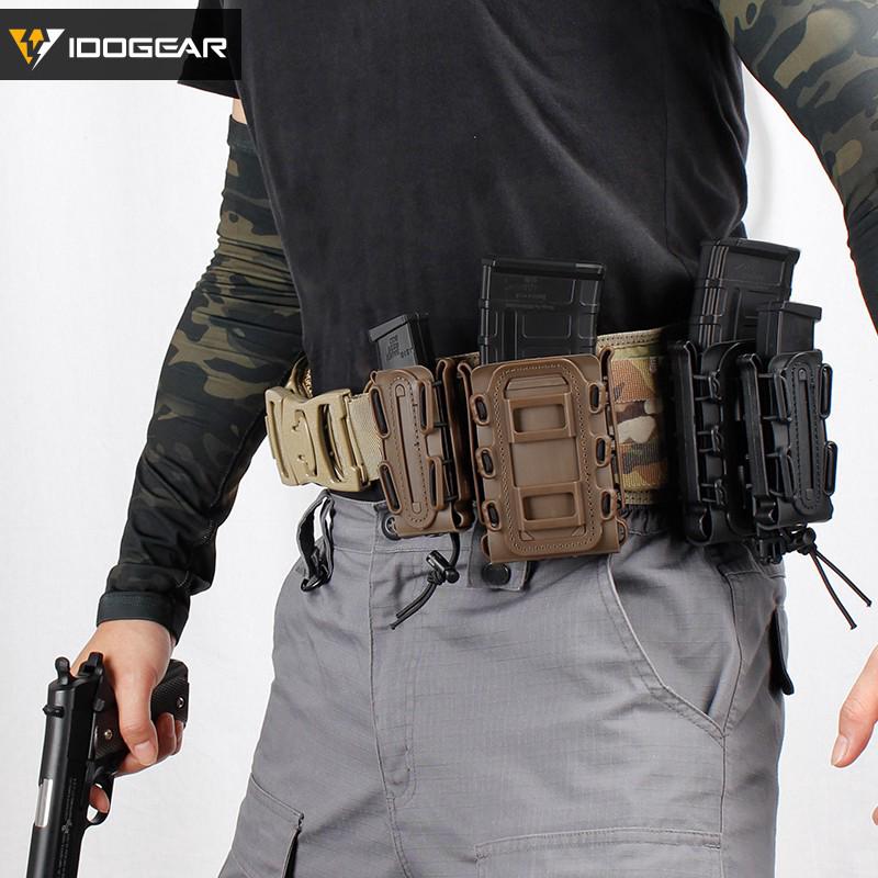 IDOGEAR US army Magazine Pouches Military Fastmag Belt Clip plastic molle pouch bag 9mm softshell G-code Pistol Mag Carrier tall (8)