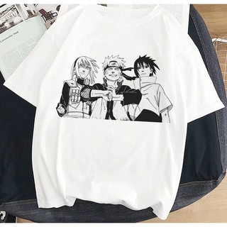 Camiseta Basica Camisa Sasuke Sakura Naruto SHippuden Team 7 Unissex