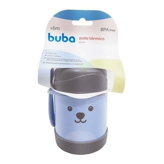 Pote Térmico Infantil Gumy Azul Buba ® +6m Com Talher (3)