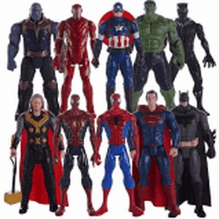 Boneco 30 cm Vingadores Avengers, Liga da Justiça com som e luz. Hulk, Thanos, Capitão, Batman, Super Homem, Flash, Aquaman