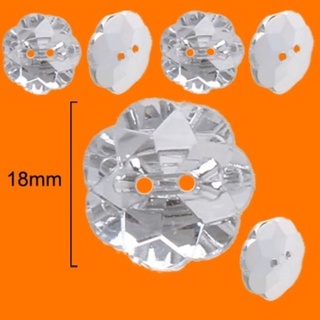 Botão Chaton Cristal Prata - B003 - Pacote com 48 Unidades 18mm