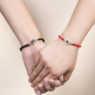 Pulseira de moda 100 idiomas "Eu te amo" Charme de projeção casal pulseiras para mulheres amante presentes | Unisex Fashion Couple Bracelet | Unisex Fashion Couple Bracelet (6)