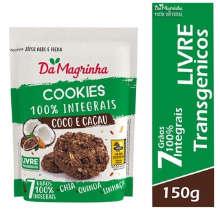 Biscoito Cookies Coco E Cacau 100% Integral 7 Grãos 150g (1)