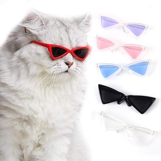 2022 Ano Novo Festival Primavera Pet Óculos Triângulo Acessórios Para Cães E Gatos Cor Engraçado De Plástico Transparente Gato (1)