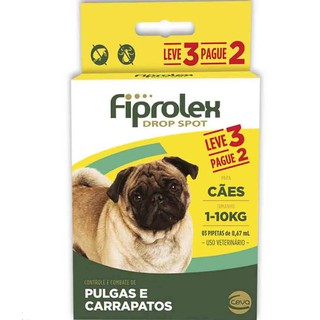 Fiprolex Antipulgas Cão Ate 10kg Combo Leve 3 Pague 2