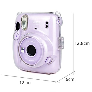 Case Bolsa Capa Para Câmera Polaroid Instax Mini 11 Transparente Cristal Com Alça (8)