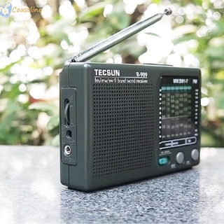 Receptor Portátil Rádio FM MW (AM) SW (Shortwave) Mundo 9 Bandas TECSUN R-909