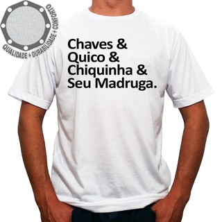 Camiseta Chaves & Quico & Chiquinha & Seu Madruga